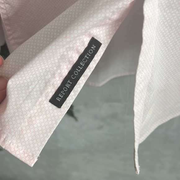 Boys Report Collection Pink Long Sleeve Stretch, Slim Fit, Dress Shirt, Size 14 - Picture 3 of 6